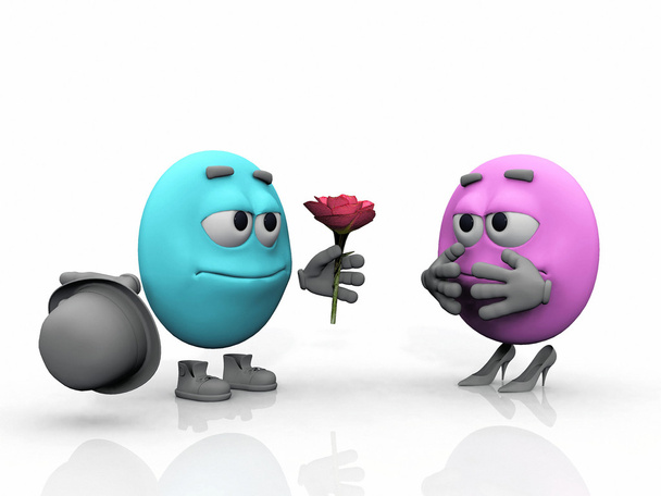 Mr.blue smiley and Mrs. pink Smiley - Photo, Image
