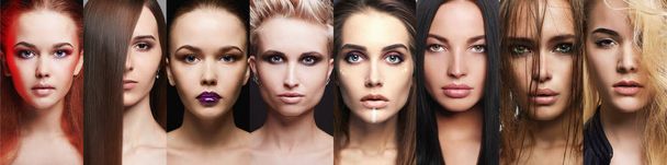 Schönheit collage.makeup schöne Mädchen - Foto, Bild