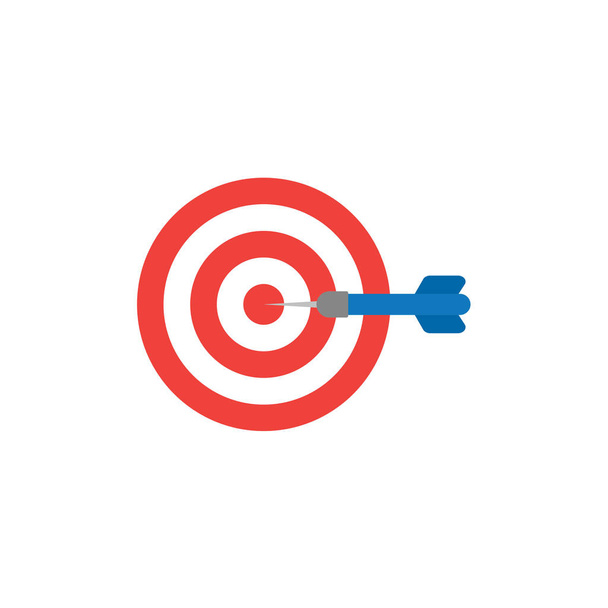 flache Design-Stil Vektor-Konzept von Bullseye mit Dart-Symbol in t - Vektor, Bild