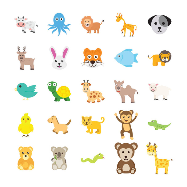 Animales Iconos vectoriales de colores 2
 - Vector, Imagen