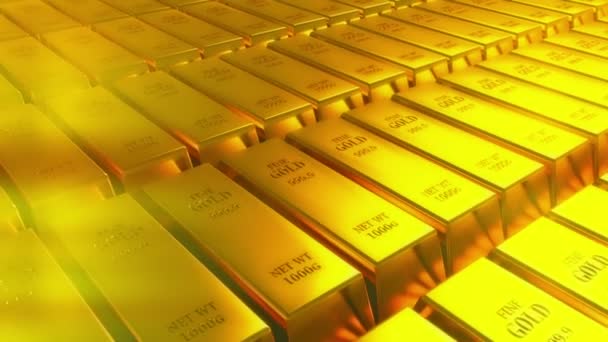 4k Золоті злитки золоті батончики скарбниця багатство Ingot розкішні фінанси торгівля товарами
. - Кадри, відео