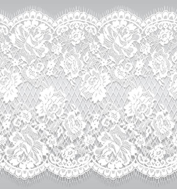 Seamless Vector White Lace Pattern - Vector, Image