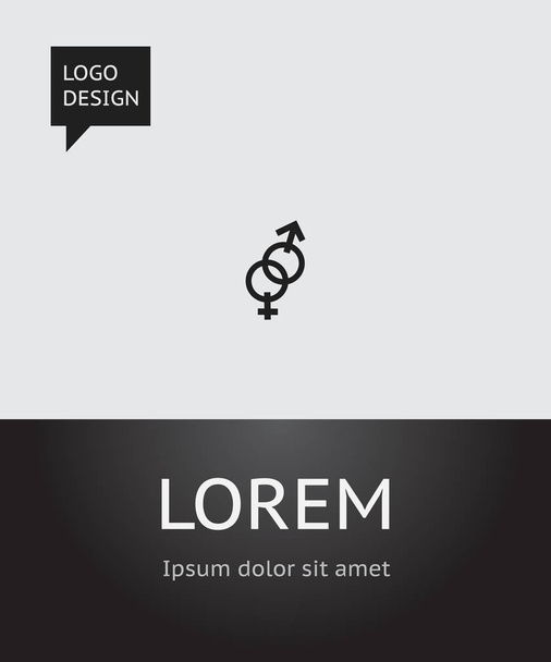 Векторна ілюстрація символу Амур на гендерній іконі. Преміум якості ізольований елемент сексуальності в модному плоскому стилі
. - Вектор, зображення
