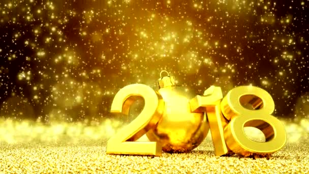 animasyon - mutlu yeni yıl 2018 - altın tebrik kartı - Video, Çekim