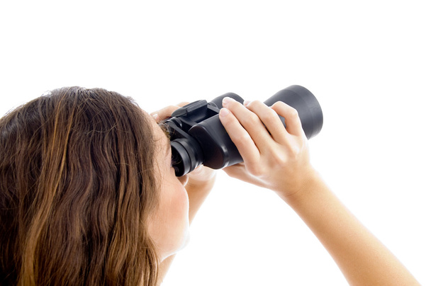 Female watching through binoculars - Fotó, kép