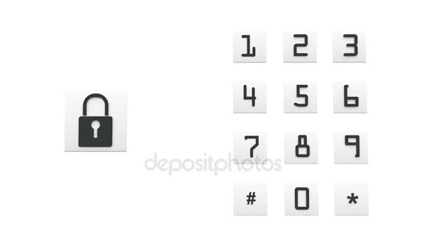 4k input password,bigital lock open,tech background. - Footage, Video