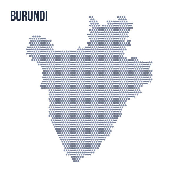 Wektor Mapa sześciokąt Burundi. Miejsca biznesowe w kraju. - Wektor, obraz