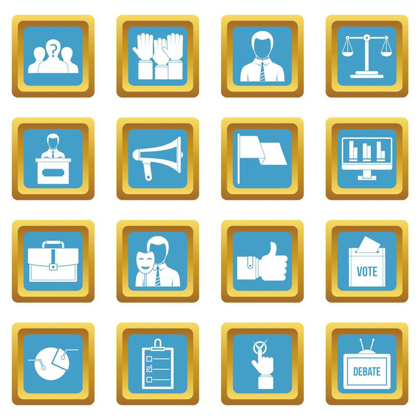 Election voting icons azure - Vector, Image