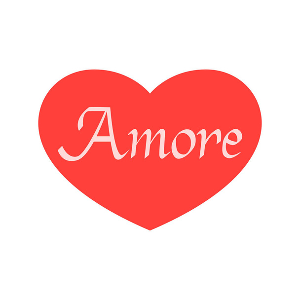 Amore hand drawn phrase. - Vector, Imagen