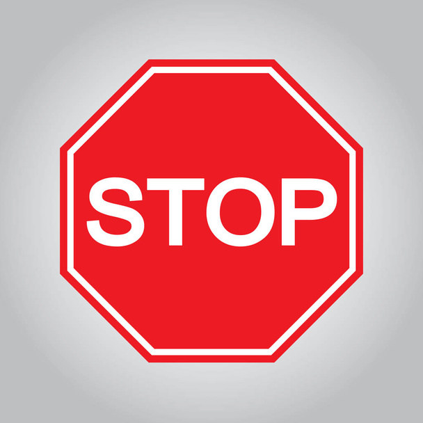 Red Stop Sign isolated on white background. Traffic regulatory warning stop symbol. Vector illustration, EPS10. - Vector, Image