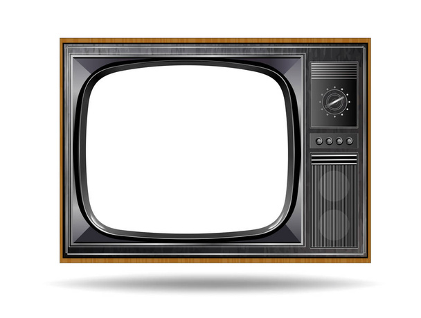 Antiguo vintage TV aislado sobre fondo blanco
 - Vector, Imagen