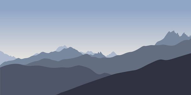 山のブルー silhoette - ベクター画像