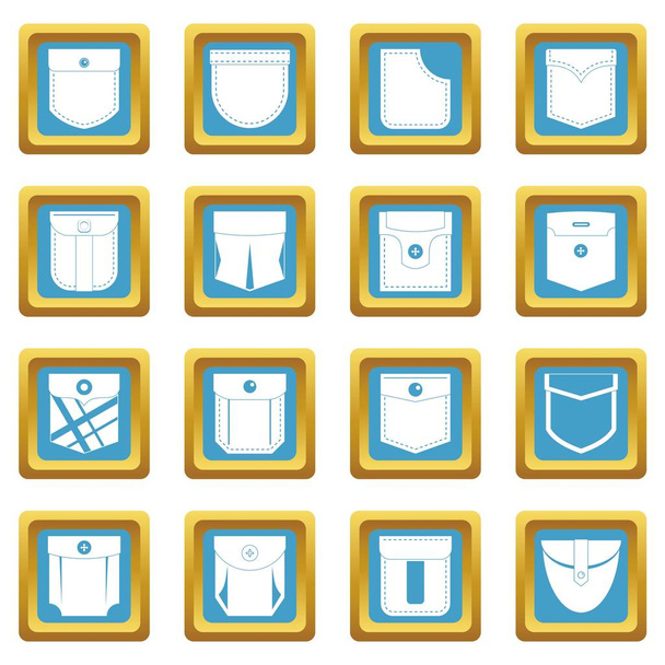 Kieszeni typów ikon azure - Wektor, obraz