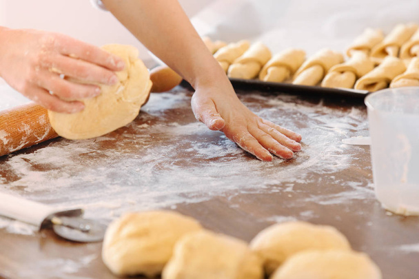 Woman Preparing Dough to Bake - Photo, image