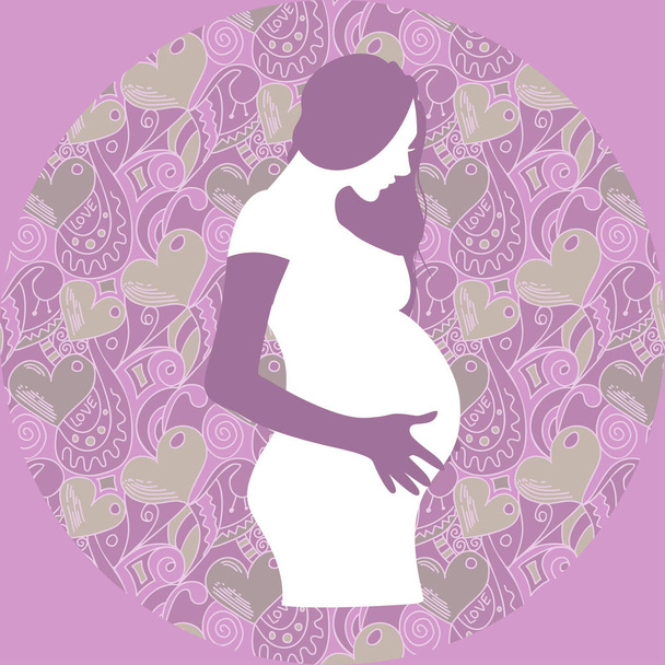妊娠中の女の子のベクトル図 - ベクター画像