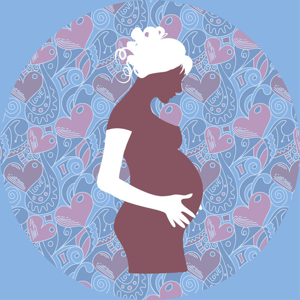 Vector Pregnant Girl Illustration - Vector, Image