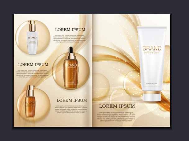 Design kozmetikai termék prospektus sablon hirdetések vagy magazin - Vektor, kép