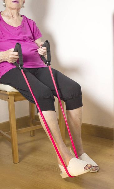 Senior woman doing rehabilitation exercises - Photo, image
