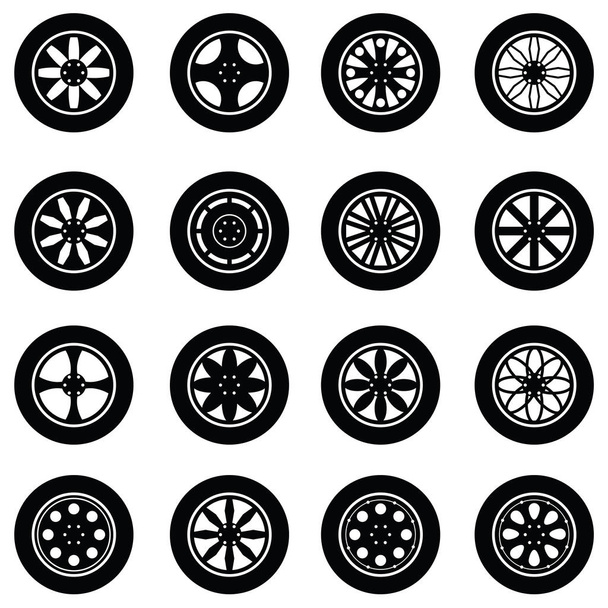 car wheel icon set - Vector, Image