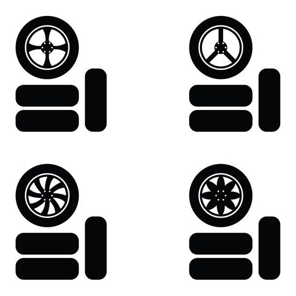 набор значков колес
 - Вектор,изображение