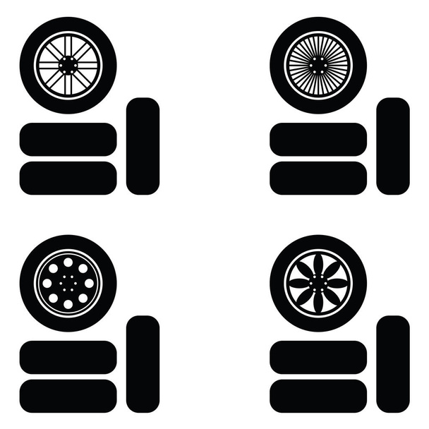 набор значков колес
 - Вектор,изображение