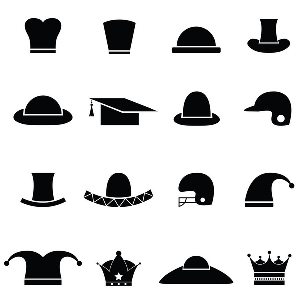 şapkası Icon set - Vektör, Görsel