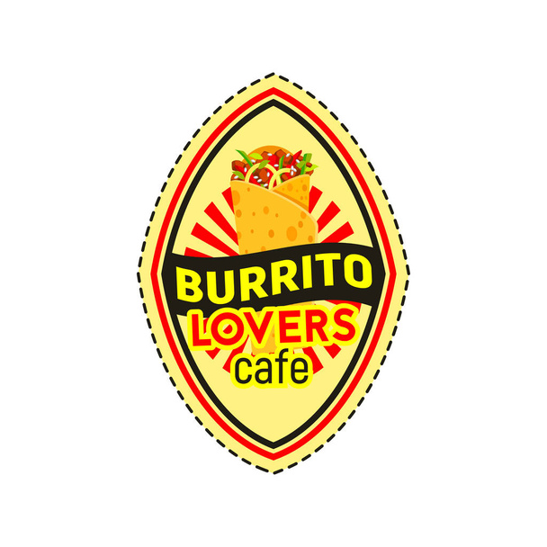 Burrito merkki meksikolainen pikaruokaravintola
 - Vektori, kuva