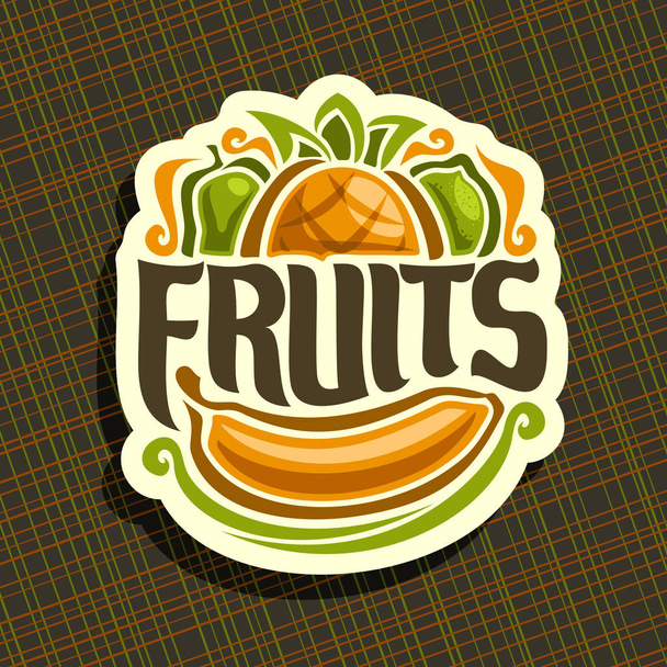 Vektor logo beállítása friss gyümölcsök - Vektor, kép