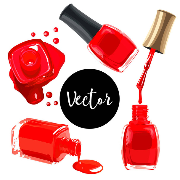 Set de esmalte de uñas vectorial
 - Vector, Imagen