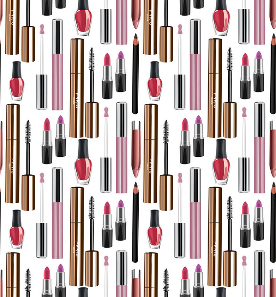 Seamless Vector Female Cosmetics Pattern - Vector, Image