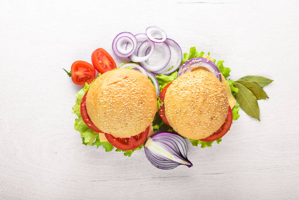 Hamburgers with cheese, meat - Фото, зображення