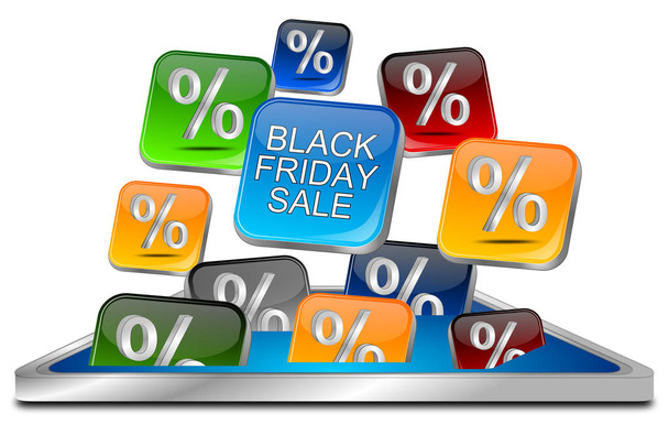 Черная пятница Продажа - 3D иллюстрация
 - Фото, изображение