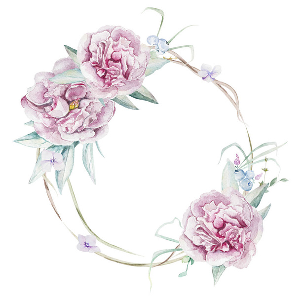 Plantilla de marco floral de acuarela
 - Foto, Imagen