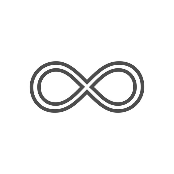 Infinity symbool lus. Figuur 8-pictogram, eeuwigheid logo ondertekenen in het oorspronkelijke ontwerp, forever eeuwigheid knoop, nummer 8 omgekeerd in vlakke stijl. - Vector, afbeelding