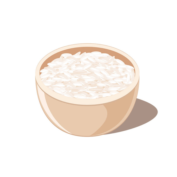 Rijst in Bowl pictogram - Vector, afbeelding