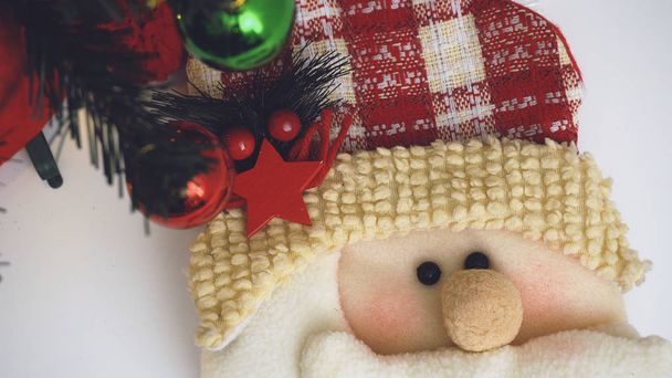 Greeting Season concept.close up of ornaments on a Christmas tre - Фото, изображение