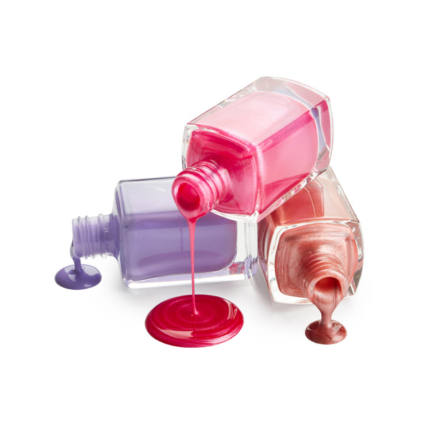 Пляшки з розлитим лаком для нігтів
 - Фото, зображення