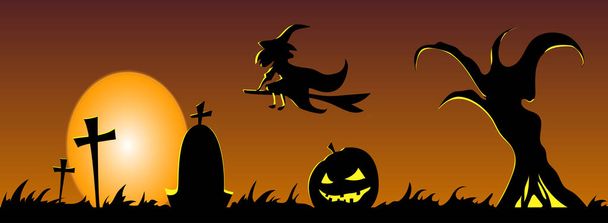 Buon Halloween banner. illustrazione di design. Dolcetto o scherzetto
 - Foto, immagini