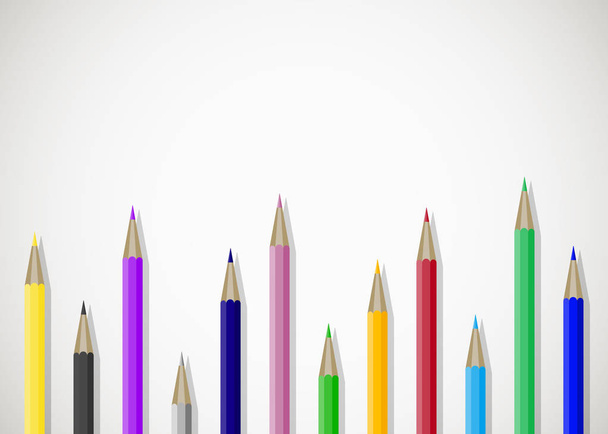 Colore matite arte banner poster con posto per il testo
 - Vettoriali, immagini