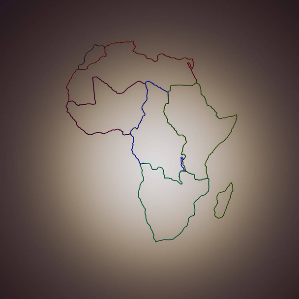 State of Africa on a brown background - Photo, Image