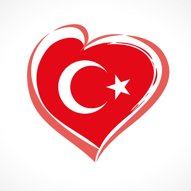 Godło Flaga Turcja miłości - Wektor, obraz