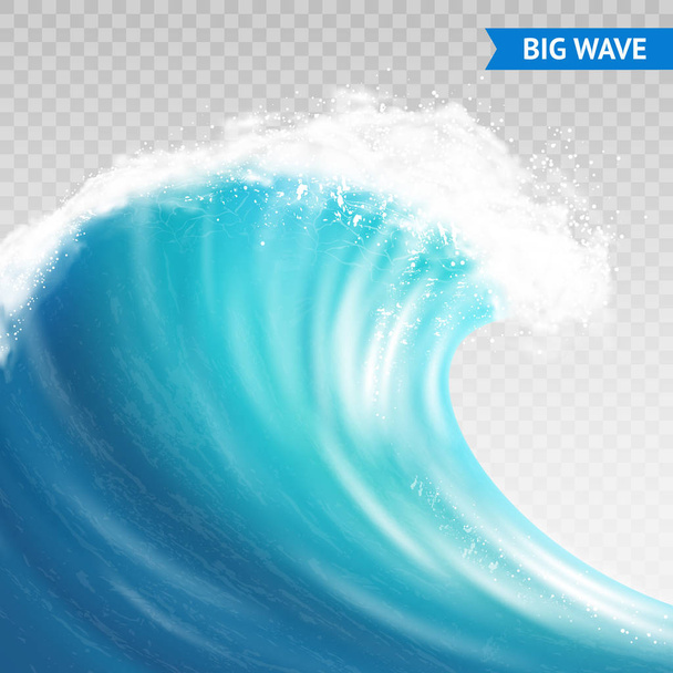 Nagy hullám-ra átlátszó háttér - Vektor, kép