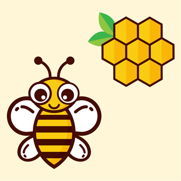 мила бджола і стільники
 - Вектор, зображення