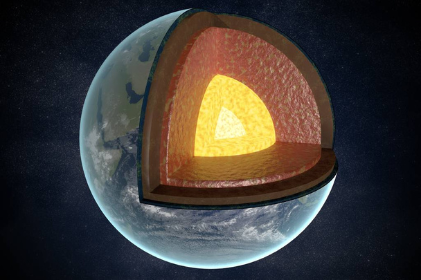 Земні шари та структура. 3D ілюстрація
. - Фото, зображення