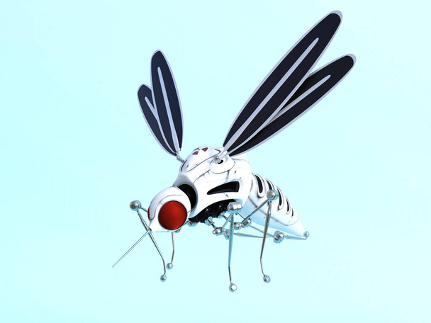 renderowania 3D robotów komara. - Zdjęcie, obraz