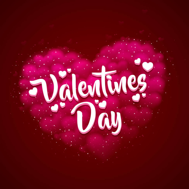 Happy Valentines Day greeting postcard. - Vector, Image