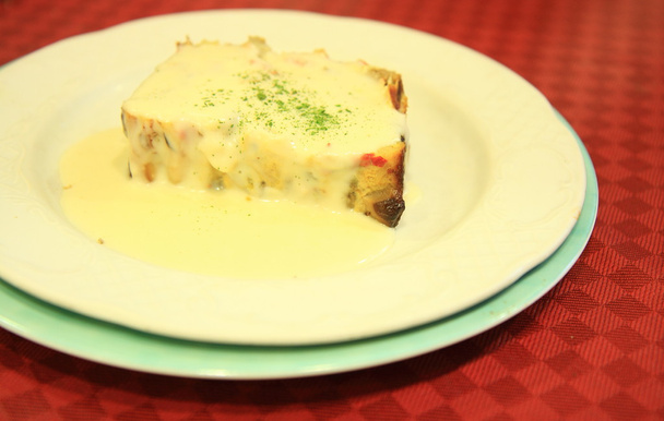 kuşkonmaz ve mantar pasta peynir sos ile - Fotoğraf, Görsel