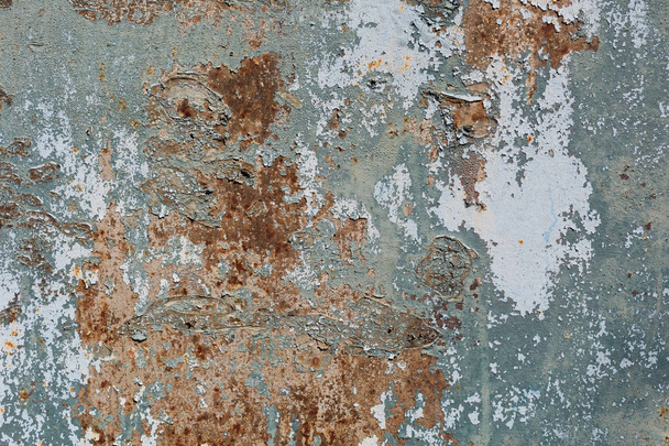 Rusty metal surface with blue paint - Photo, Image