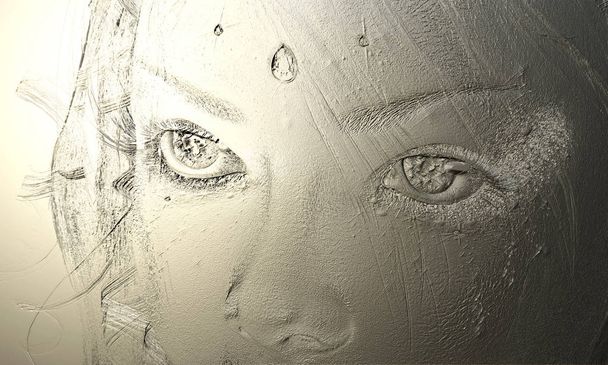 Digital 3D Illustration of a Female Relief - Zdjęcie, obraz