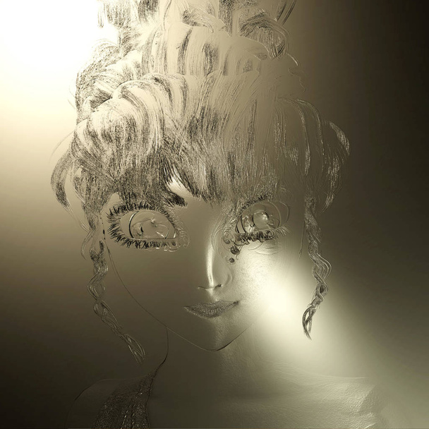 Digital 3D Illustration of a Female Relief - 写真・画像